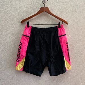 Vintage Gordini Biking Cycling Shorts Large 100% Polyester Multi-Color Padded